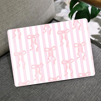 MEEgoodo Case for M5/M4/M3/M2 MacBook Air 15 inch Case 2026 2025 2024 2023, Laptop Shell Fit Model (A3448/A3241/A3114/A2941) for MacBook Air 15.3-inch, Pink Bows&Stripes - color: Pink Bows&Stripes