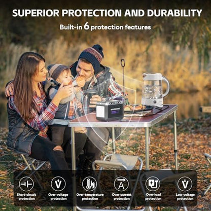 MARBERO 172Wh Solar Generator with 40W Solar Panel, Portable Solar Power Station 200W, Camping, Outdoor, Hiking, Fishing, Emergency, CPAP - color: Purple Black