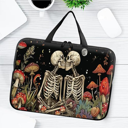 14" 15" Laptop Handle Bag Computer Bag,14.2" 15.4 inch Pouch Holder Notebook Sleeve Cover Compatible for Dell,Lenovo,Toshiba HP, Asus Notebook Messenger Briefcase-Kiss Skull - color: Kiss Skull
