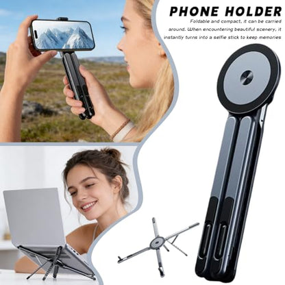 Laptop Stand, Multi-Purpose Portable Foldable Magnetic Stand, Aluminum Alloy Adjustable Holder for Smartphones, Pad, Laptop