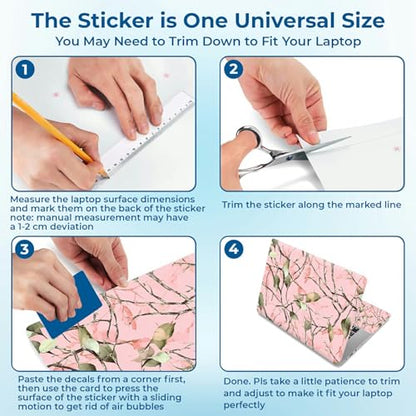 Reusable Universal Laptop Skin Sticker, Cut to Fit for 11.6–15.6 Inch Laptops, Waterproof Protective Film, No-Residue - Pink Camo - color: Pink Camo