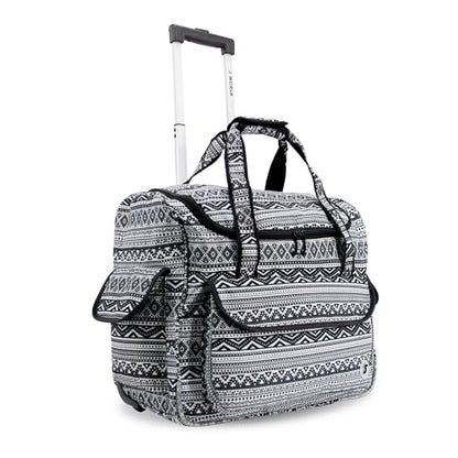 J World Donna Rolling Tote Bag on Wheels for Women. Roller Laptop Briefcase. Overnight Weekender Teachers Work, Tribal - color: Tribal