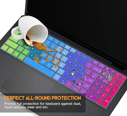 Colorful Keyboard Cover for 2026 2025 Dell 15 Laptop DC15250 DC15255 15.6, Inspiron 15 3510 3511 3520 3525 3530 3535/ Inspiron 16 5640 5645, 15.6 Dell Latitude 3520 Laptop Skin,Rainbow - color: Rainbow