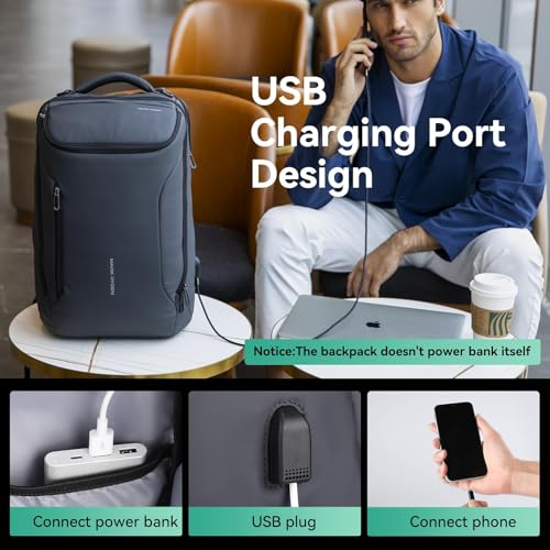 MARK RYDEN Business Backpack for Men, Waterproof High Tech Backpack with Sport Car Shape Design and USB Charging Port, Travel Laptop Backpack Fits 17.3 Inch Notebook | Waterproof Tech Backpack with USB Charging Port, Professional Work Backpack for Travel,