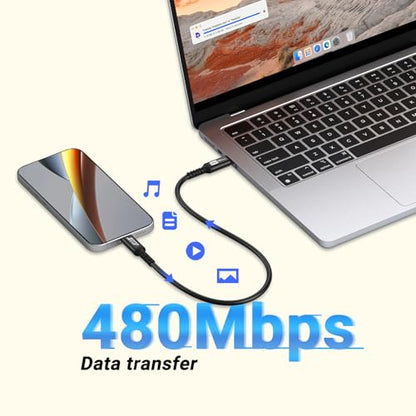 Short USB C to C Cable(1FT, 2packs) 240W Fast Charging USB C Cable | usb c charger cord,5a usb pd cable Compatible with iPhone 16/15 Pro Max, Samsung,MacBook, XPS,Surface - size: 1ft