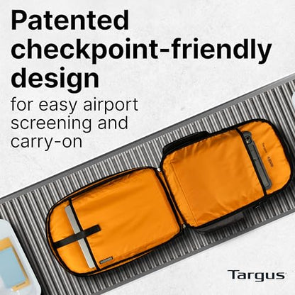 Targus 17” Voyager EXP Travel Backpack, Expandable 27L–30L Laptop Backpack, TSA Checkpoint-Friendly, Water-Resistant, RFID-Blocking Pocket, Fits Up to 17 Inch Laptop, Carry-On Size, Black - TBB664GL