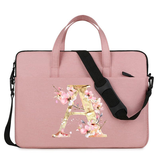 Computer Bag For Men & Women, With Initial Laptop Bag,14/15inches Messenger bag For Office、Business、Travel、School - color: Pk-a