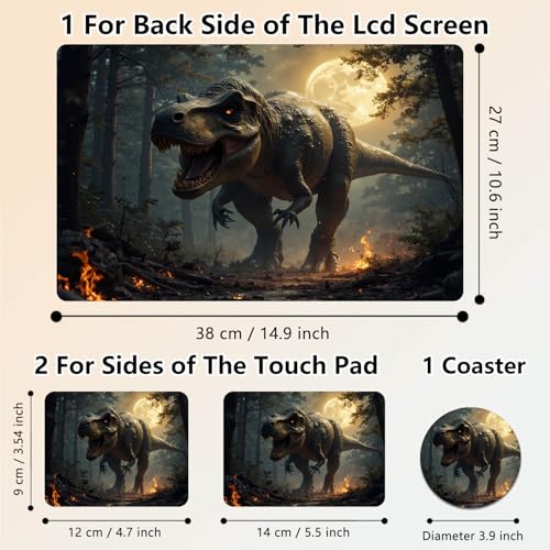 Laptop Skin Sticker Decal 15.6 Inch,12 13 13.3 14 15 15.6 in Laptop Netbook Skins for Notebook,Art Decal Removable Waterproof Scratch Resistant,Universal Vinyl Cover,Dinosaur Forest Moon - color: Dinosaur Forest Moon