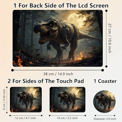 Laptop Skin Sticker Decal 15.6 Inch,12 13 13.3 14 15 15.6 in Laptop Netbook Skins for Notebook,Art Decal Removable Waterproof Scratch Resistant,Universal Vinyl Cover,Dinosaur Forest Moon - color: Dinosaur Forest Moon