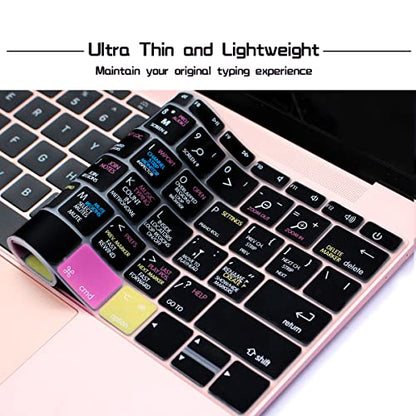 HRH Logic Pro X Hotkey Silicone Keyboard Cover Skin for MacBook Pro 13" A1708 A1988 No Touch Bar 2018 2017 2016 Release and for MacBook 12" A1534 (2015)&A1931(2018) USA Layout Protective Skin - color: Hotkey-Logic Pro X