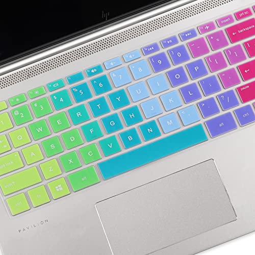 Keyboard Cover for HP Stream 14" Laptop, HP Laptop 14-dq/dk/cf/fq 14-cf0006dx 14-cf2033wm 14-cf0013dx cf2733wm 14-cf2112wm 14-cf2111wm 14-fq1025cl 14-fq0013dx 14-fq0045nr 14-fq1003cl fq0032ms -Rainbow - color: Rainbow