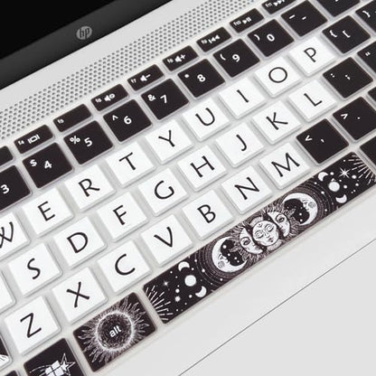 Cute Silicone Keyboard Cover for HP Pavilion x360 14 14-BA/BF/BW/CD/CF/DQ/DK/DH/DS/DF/FQ Series, 14-dk1013dx/dk1003dx/dk0002dx 14-dq1043cl 14-fq0013dx, Sun and Moon - color: Sun and Moon