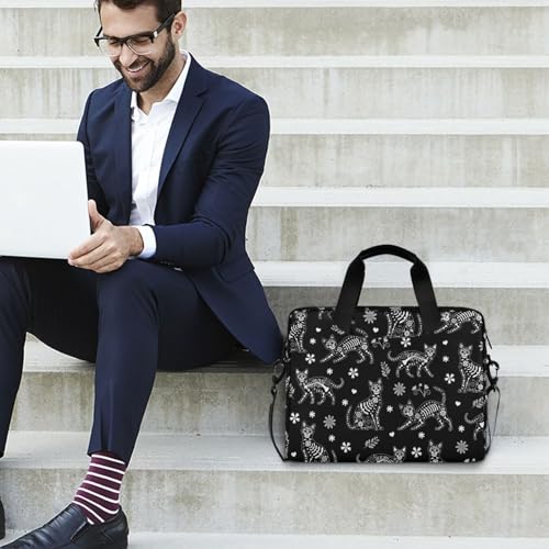 Laptop Case 15.6 inch Computer Bag | Waterproof Laptop Briefcase Laptop Bag for Women & Men - color: Death Halloween Cats Gothic 1