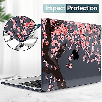 DONGKE for MacBook Air 13 Inch Case M5 2026 M4 2025 M3 M2 2024-2022 A3449 A3240 A3113 A2681, Plastic Hard Shell & Keyboard Cover & Screen Film for MacBook Air 13.6 Inch Case - Cherry Blossoms - color: Cherry Blossoms