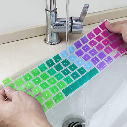 Allinside Soft Silicone Keyboard Cover for MacBook Pro 13 inch (A2338 M1 A2251 A2289, 2020–2023) & MacBook Pro 16 inch (A2141, 2019–2020) with Touch Bar & Touch ID, US Layout, Rainbow - color: 02 Rainbow, size: 2019-2020 Macbook Pro 13/16