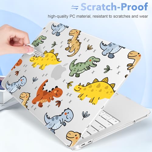 May Chen for MacBook Neo Case 13 inch 2026 | 100% Match Official Color | Pattern Printing, Anti-Crack & Scratch & Fingerprint | Protective Hard Shell Cases Laptop Model A3404 - Dinosaurs Cartoon - color: Dinosaurs cartoon