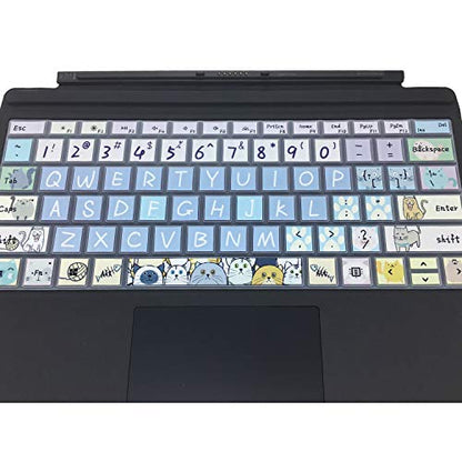 Silicon Keyboard Cover Skin for Microsoft Surface Pro 7/6/5, 2019，2018，2017 Keyboard,US Layout, Cute Cat - color: Cute Cat