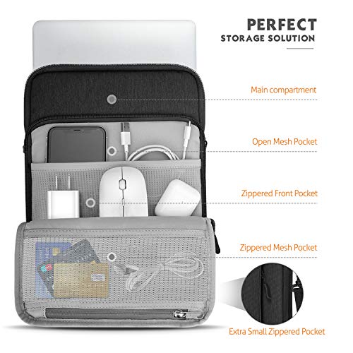 MoKo 13.3-14 Inch Laptop Sleeve Bag Carrying Case with Accessory Pocket | Fits MacBook Pro 14-inch M3/M2, MacBook Pro 13-inch M2/M1, MacBook Air 13.6-inch M2 and Surface Pro 9/8 13-inch, Indigo - color: Indigo, size: 13.3-14 Inch