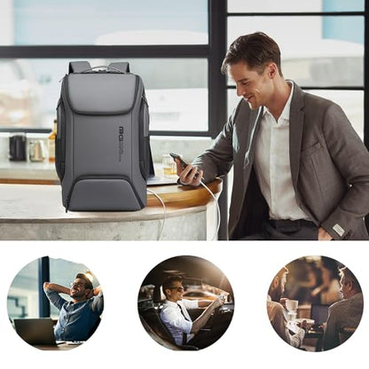 FUTURE AESTHEICS Business Laptop Smart Backpack Can Hold 15.6 Inch Laptop Commute Backpack Carry on bag for men and women (Grey) - color: Grey