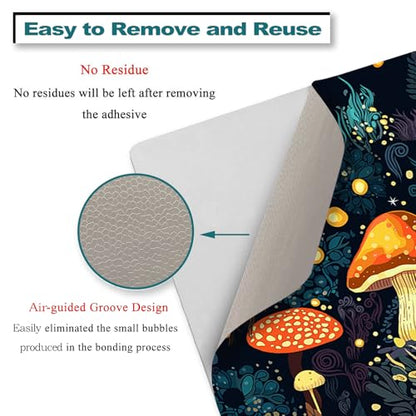 Laptop Skin Sticker Decal Cover, 11.6”12" 13" 13.3" 14" 15" 15.4" 15.6" Laptop Netbook Skin Sticker Cover Art Notebook Protector (2 Wrist Pad Included), Removable Reusable, Cute Fantasy Mushroom - color: Cute Fantasy Mushroom