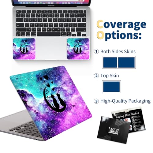 Universal Laptop Skin for 13-16 Inch Laptops,Vinyl Protective Sticker Decal,Easy DIY Trim-to-Fit for HP/Dell/MacBook,Bubble-Free & Removable,Galaxy Cute Cat - color: Galaxy Cute Cat