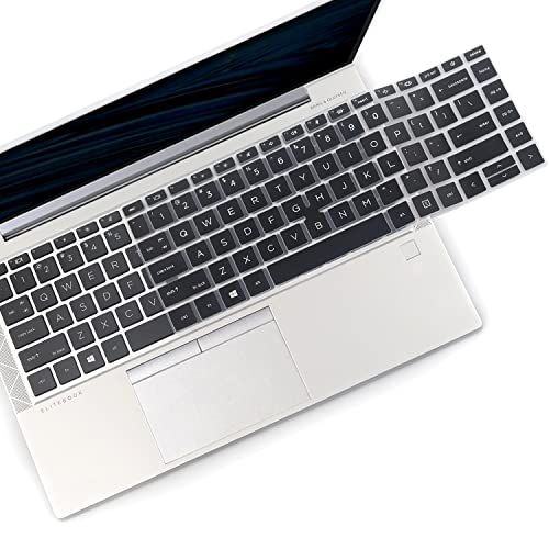 2 PCS Keyboard Cover for HP EliteBook 840 G7 G8 14 Inch Notebook, HP EliteBook 845 G7 G8 14 Inch Notebook PC Model Laptop US Layout Keyboard(Not for HP Elitebook 840 G5/G6)-Black+Clear - color: Black+Clear