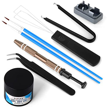 RUNJRX Keyboard Lube Kit GPL 205G0 0.53oz/15g for Mechanical Keyboard Lube, Switch Opener for MX Kailh,Keyboard Tools with Keycap Puller - style: Lube Kit-C