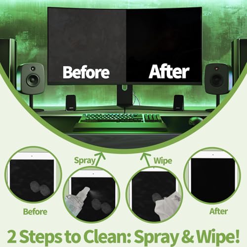 2 Pack Electronic Screen Cleaner Spray, Hatstart Cell Phone Touch Screens Cleaning for TV Laptop Computer Tablet PC LCD Flat Screens and Car Display, Compatible with iPhone iPad MacBook Pro, Green - color: Green