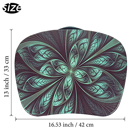Lap Laptop Desk - Portable Laptop Accessory with Pillow Cushion, Fits up to 15.6 inch Laptop, Media Slot, Micro-bead Cushion - color: 1-green Flower
