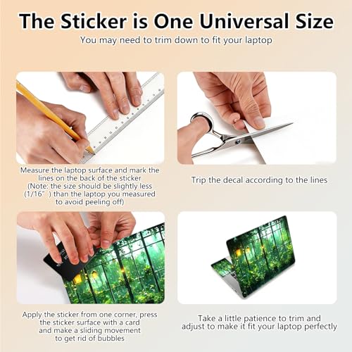 Laptop Skin Sticker Decal 15.6 Inch,12 13 13.3 14 15 15.6 in Laptop Netbook Skins for Notebook,Art Decal Removable Waterproof Scratch Resistant,Universal Vinyl Cover,Green Forest Window - color: Green Forest Window