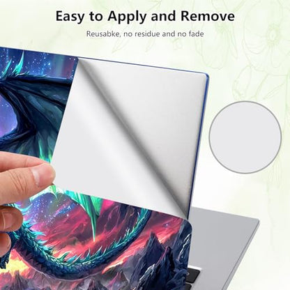 Laptop Skin Sticker Decal, Universal Reusable Vinyl Laptop Cover for 12" 13" 13.3" 14" 15" 15.4" 15.6" Notebook PC, Waterproof Scratch-Resistant with 2 Wrist Pads, Easy to Apply & Remove,K Dragon - color: K Dragon