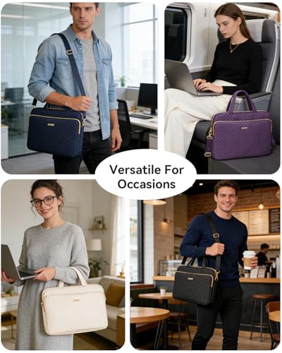 Laptop Case Bag Women Men Computer Sleeve Compatible with MacBook/Dell/HP/Acer/ASUS, Waterproof Shoulder Carrying Briefcase, Beige, 15.6-16 Inch - color: Beige, size: 15.6 Inch