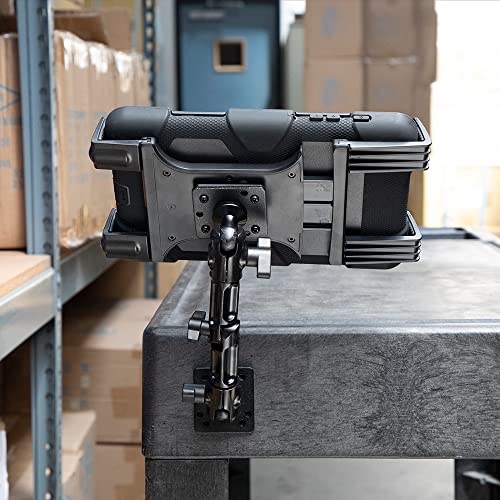ARKON Mounts - Heavy-Duty Tablet Mount | Secure Drill Base for Cars, Walls, and Tables | Adjustable Arm Ensures Perfect Positioning | Universal Tablet Stand and Holder | Great for iPad Wall Mount
