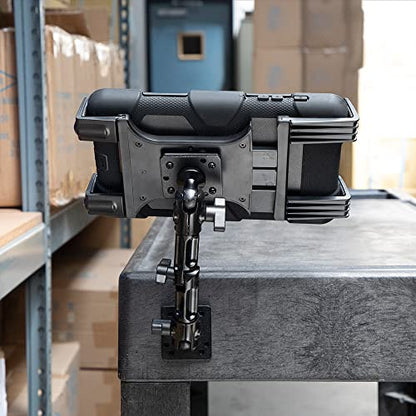 ARKON Mounts - Heavy-Duty Tablet Mount | Secure Drill Base for Cars, Walls, and Tables | Adjustable Arm Ensures Perfect Positioning | Universal Tablet Stand and Holder | Great for iPad Wall Mount