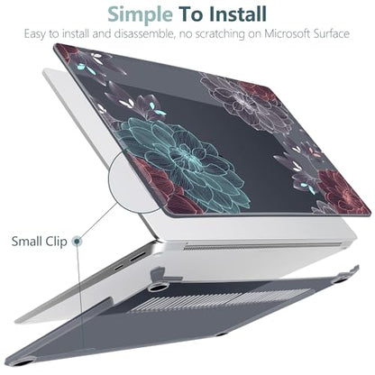 Batianda Artistic Case for Microsoft Surface Laptop 15 inch, Leaves | Fits Surface Laptop for Business 8th Edition 2026 & Surface Laptop 7 2024, 4-in-1 Accessories Bundle, Slim Durable Hard Shell - color: Leaves