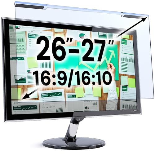 Blue Light Screen Protector for 26, 27 Inch Computer Monitor and Laptop – Anti-UV Blue Light Blocking Film for Desktop PC, Eye Protection Filter, 24.1" x 15.1", 1 Pack - color: Blue Screen for Monitor, size: [1 Pack] Acrylic 26"-27'' DIAGONAL (16:9/16:10)