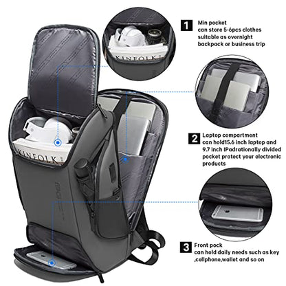 BANGE Business Laptop Smart backpack Can Hold 15.6 Inch Laptop Commute Backpack Carry on bag for men and women (Grey) - color: Grey