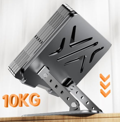 1-Piece Adjustable Laptop Stand 360° Rotation Design Height Adjustable Compatible with All 10-inch to 17-inch Laptops - color: Silver