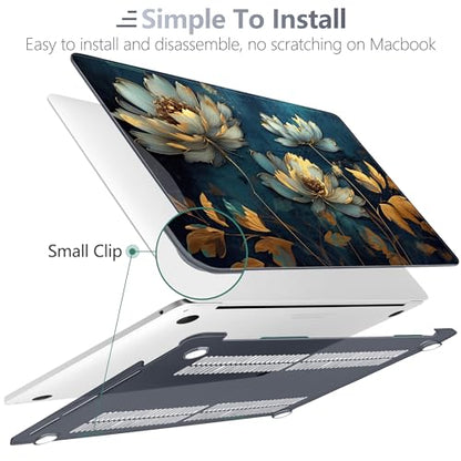 Batianda LumiArt Case for MacBook Pro 13 inch 2020 2022, Blooming Flowers | Fits Model A2338 M2 M1 A2251 A2289,1.2mm Slim Lightweight Hard Shell Cover, Scratch Resistant,4-in-1 Accessories Bundle - color: Blooming flowers
