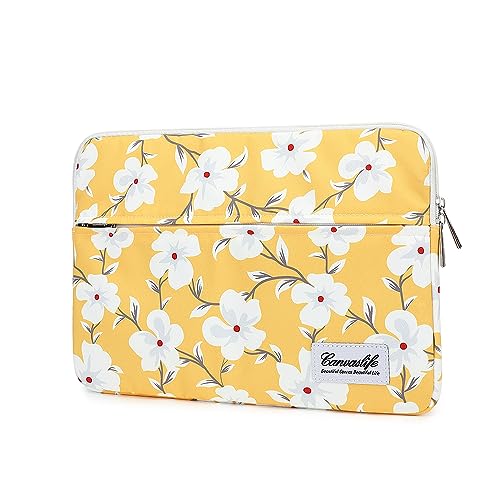 Canvaslife Pattern 13 inch Canvas Laptop Sleeve with Pocket 13 inch 13.3 inch Laptop 13 case13 Sleeve (Yellow Flower) - color: Yellow Flower, size: 13 inch/13.3 inch