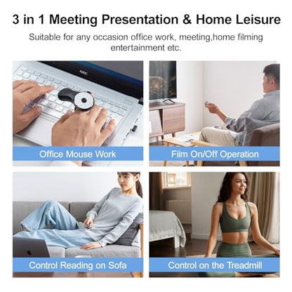 SANWA 3 in 1 Bluetooth Finger Ring Mouse + Ergonomic Mouse with LED Screen Set, Wireless Presentation Clicker, Video Scroller & Page Turner, Vertical Mice Knob Control, Compatible with Mac, Windows, A