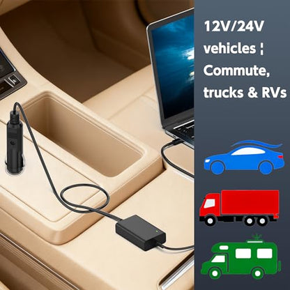 100W USB C Laptop Car Charger Compatible with Dell Latitude/XPS/Precision,MacBook Pro/Air,Car Laptop Power Adapter