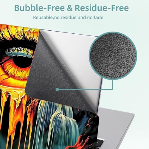 Universal Laptop Skin Decal, 3-Piece Vinyl Protector for 12 13 14 15.6" Notebook, Waterproof Anti-Scratch, Easy Trim & Bubble-Free Finish, Eye with a Waterfall - color: Eye with a Waterfall