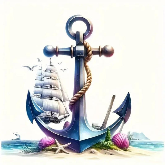 Nautical Anchor PVC Vinyl Car Decals Stickers Waterproof Self-Adhesive Decals for Cars, Laptops, Trucks, Motorcycles Wall Window Luggage Scratch Cover Door Decor Sticker