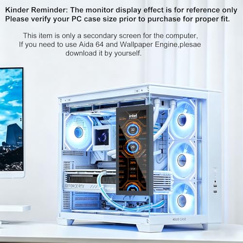 Prechen 10.1 Inch Secondary Mini Monitor,IPS Stretched Bar LCD Travel Display 1540×720 USB-C HDMI Portable Secondary Display with Stand & Speaker, CNC Material for PC Laptop Rasp PI AIDA64, Speaker