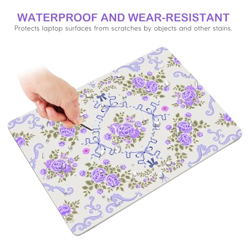 DINKY Laptop Skin Sticker Decal 15.6" 15.4" 12" 13" 13.3" 14" 15 inch Laptop Universal Vinyl Skin Stickers Cover Art Decal Notebook PC Personalized Protector, Purple Flower Bow - color: Purple Flower Bow