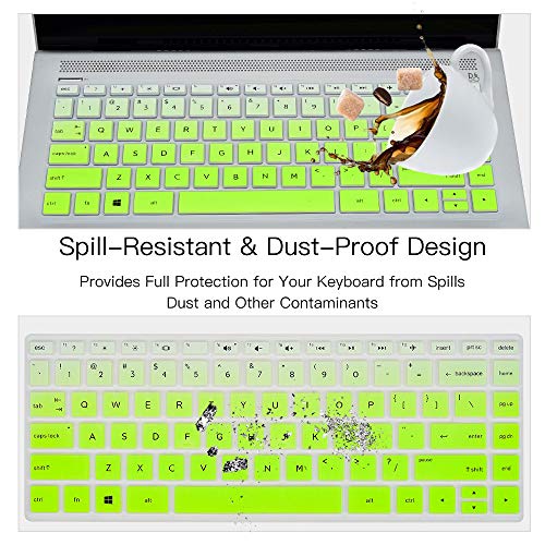 Keyboard Cover for HP Laptop 14/HP Pavilion 14-dq 14-cf/fq 14t-dq300/dq200 14-dq0052dx 14-dq5043cl 14-dq2078wm 14-dq0055dx 14-dq0002dx 14-dq1040wm 14-dq0057nr 14-dq2053cl dq1059wm dq1035cl Skin, Green - color: Ombre Green
