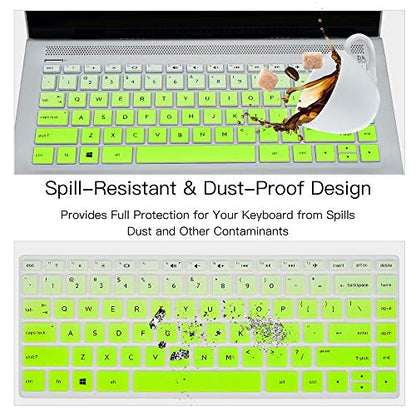 Keyboard Cover for HP Laptop 14/HP Pavilion 14-dq 14-cf/fq 14t-dq300/dq200 14-dq0052dx 14-dq5043cl 14-dq2078wm 14-dq0055dx 14-dq0002dx 14-dq1040wm 14-dq0057nr 14-dq2053cl dq1059wm dq1035cl Skin, Green - color: Ombre Green