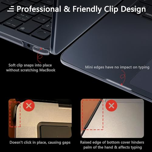 MEEgoodo for MacBook Air M5/M4/M3/M2 13 inch Case 2026-2022,Fit Model A3449/A3240/A3113/A2681,Flexible Case for MacBook Air 13.6 inch with TPU Keyboard Cover & Webcam Cover & OTG Adapter,Deep Gray - color: Deep Gray