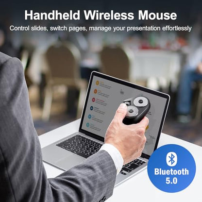 SANWA 3 in 1 Wireless Handheld Mouse + Bluetooth Touchpad Keyboard Set, Presentation Clicker, Remote Air Mouse with Scroll, Portable Finger Mice, Rechargeable Trackpad for Mac, PC, Laptop, Phone, Tabl